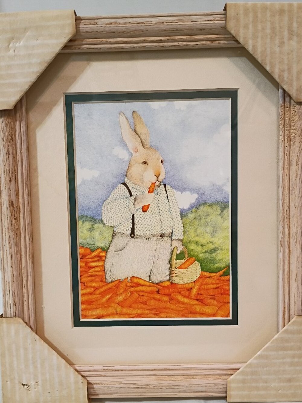 Mary Lake Thompson Easter Bunny Rabbit Framed Watercolor Art Print 12x10